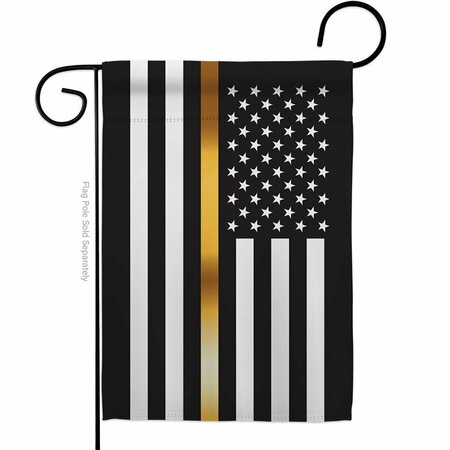 GUARDERIA 13 x 18.5 in. US Thin Gold Line Garden Flag with Armed Forces Service Dbl-Sided  Horizontal Flags GU3875272